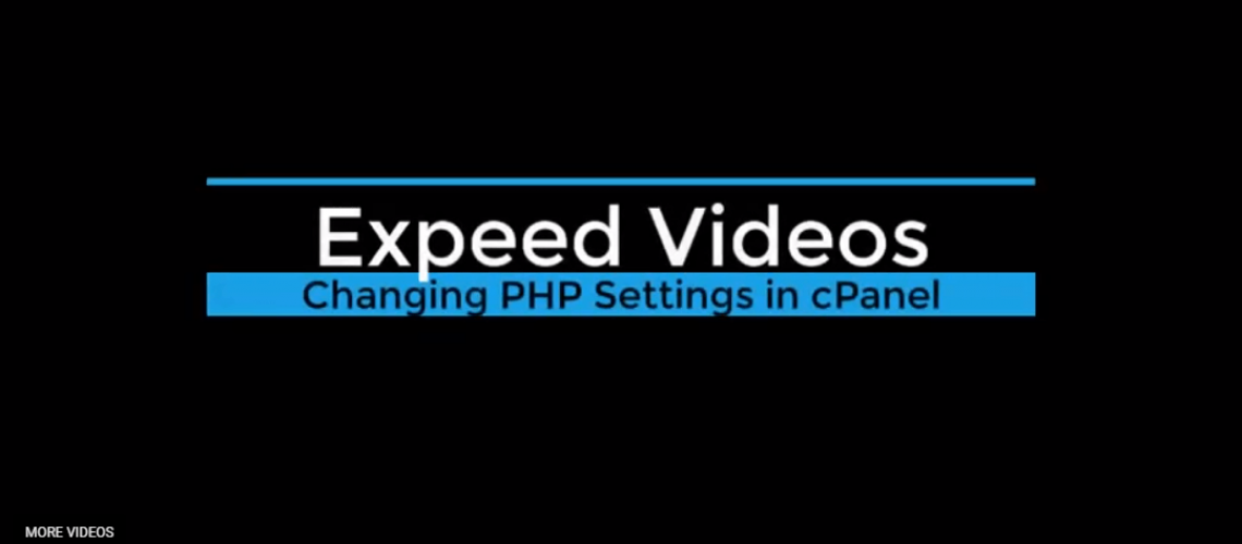 Editing PHP settings in cPanel